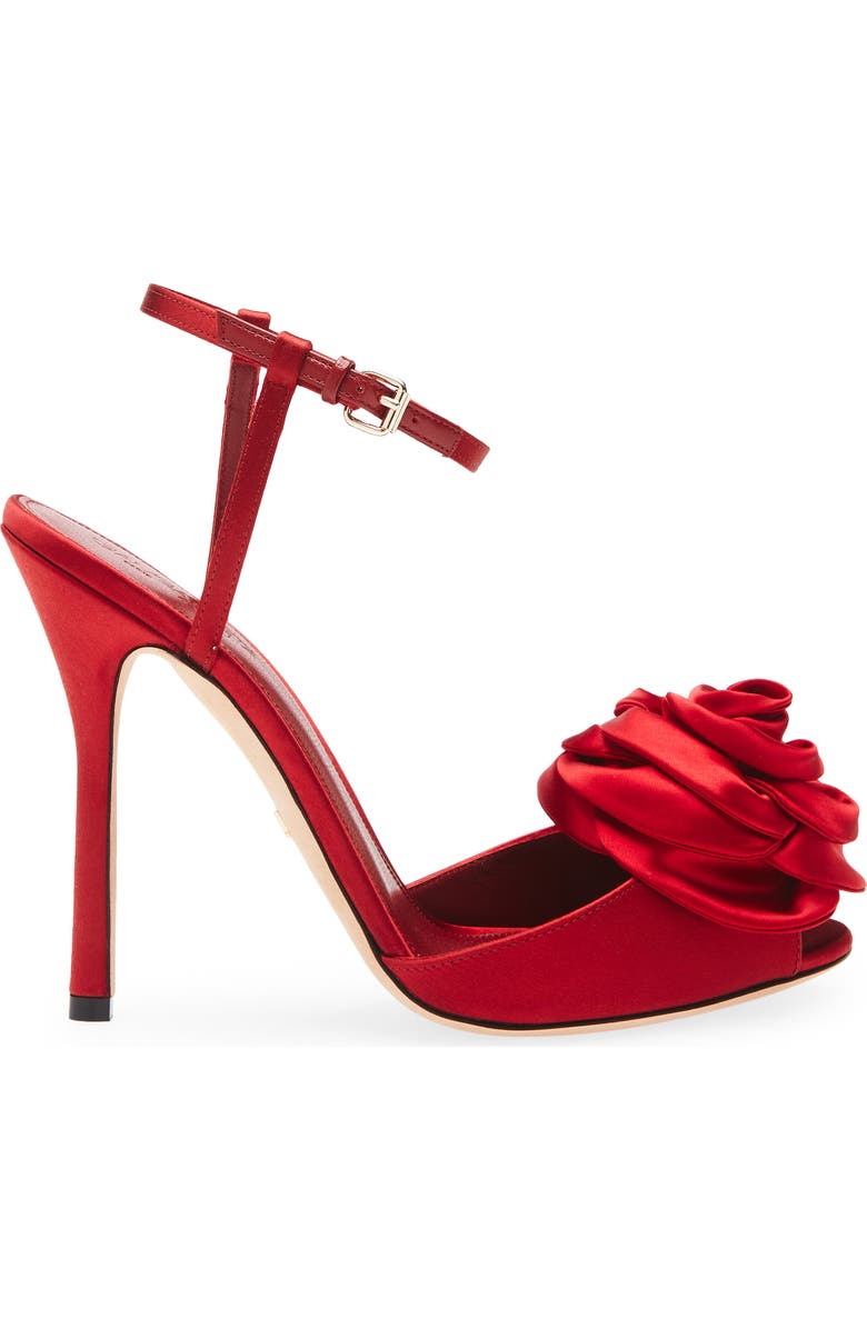 Giambattista Valli Rosette Embellished Sandal, Alternate, color, Red 6007