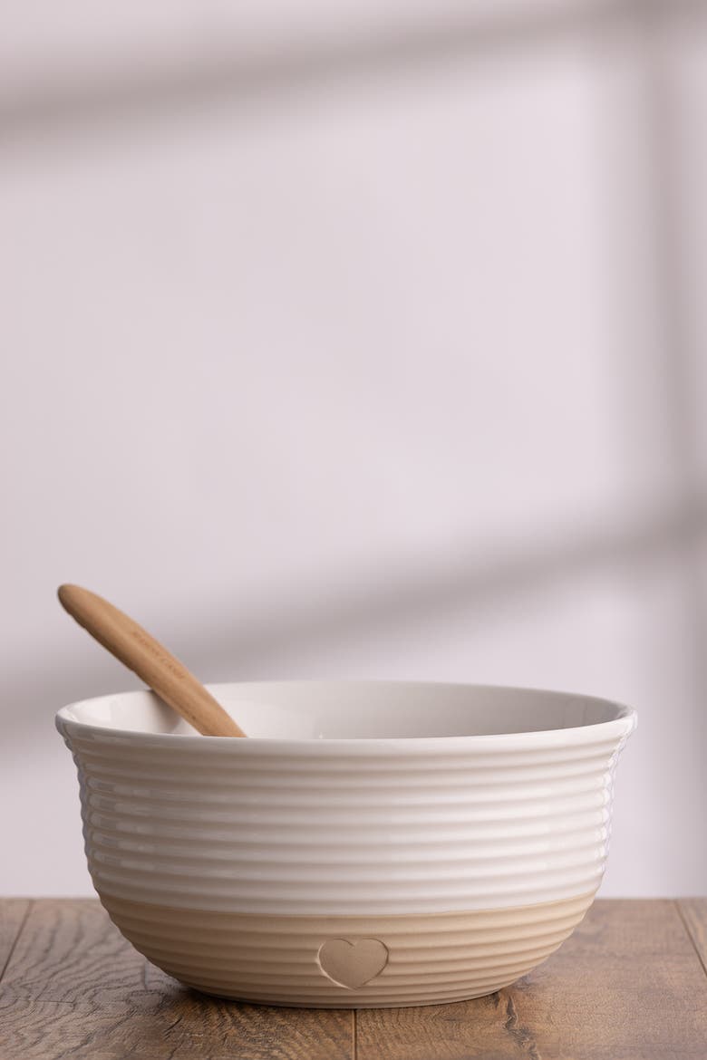 Rustic Charm Mixing Bowl, 10.2" Stoneware Mixing Bowl, Alternate, color, Beige