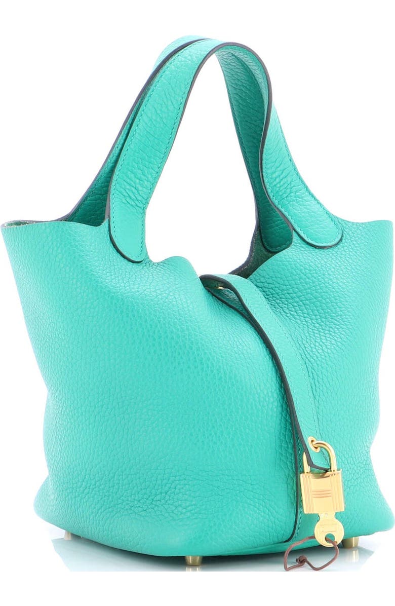 Pre-Owned Hermes Picotin Lock Bag Clemence PM, Alternate, color, Menthe