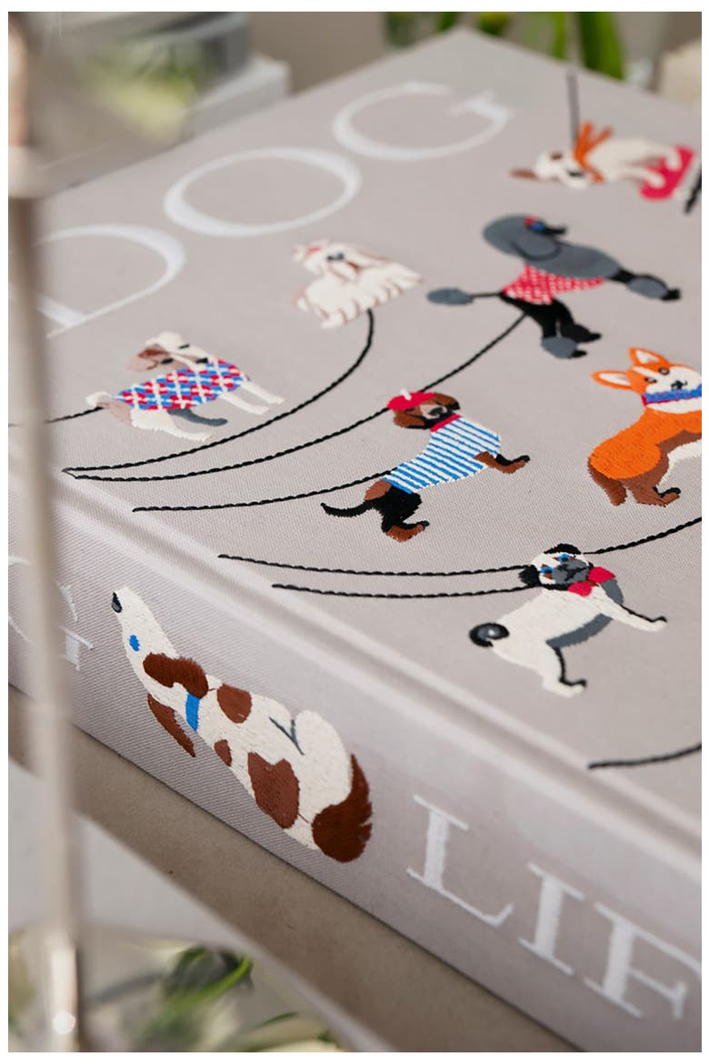 Dogs Embroidered Photo Album, Alternate, color, BEIGE MULTI