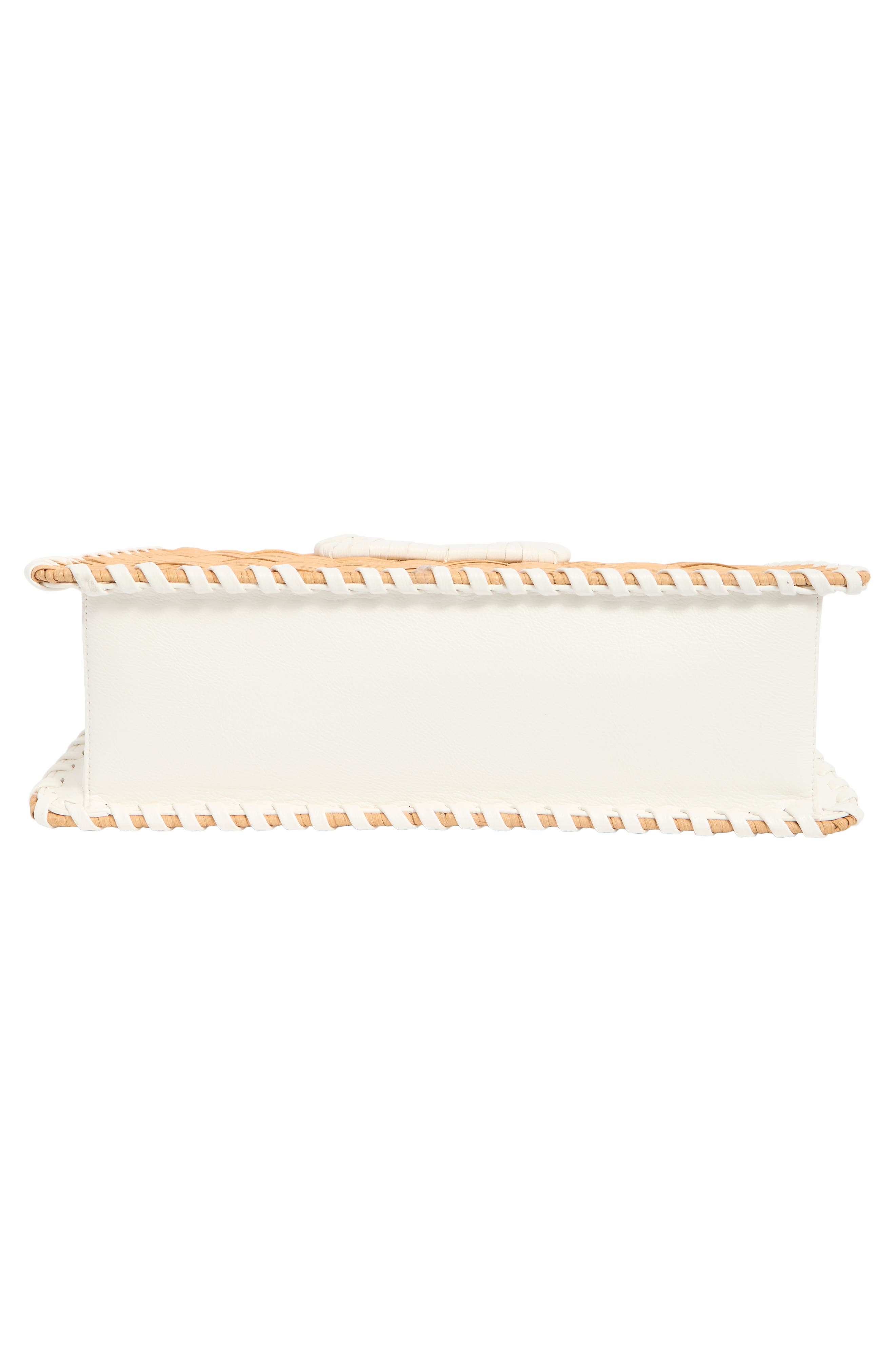 BCBG Wicker Whipstitched Top Handle Bag, Alternate, color, Natural/ White