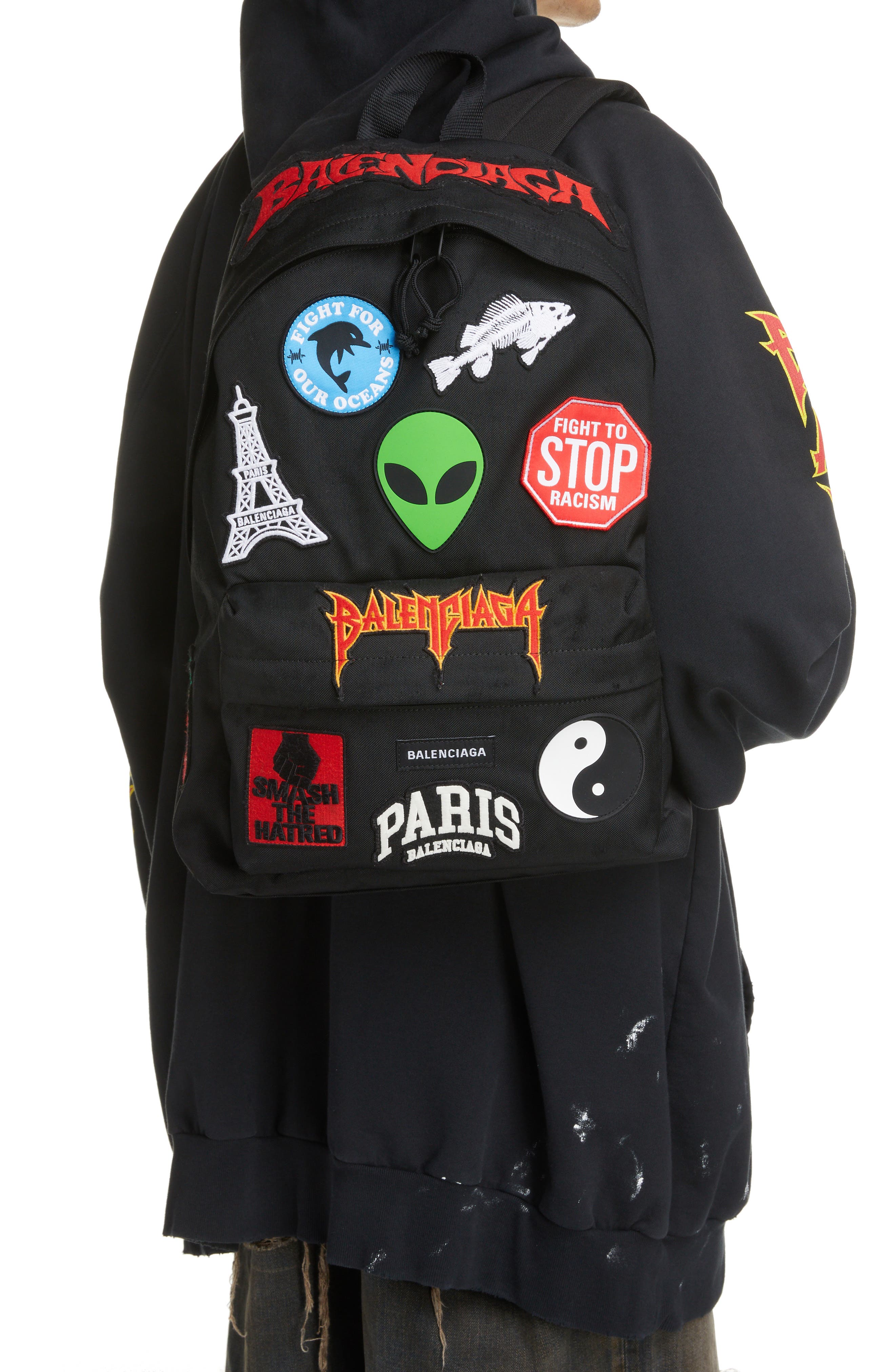 Balenciaga Explorer Patch Backpack, Alternate, color, 