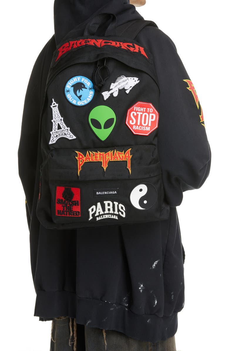 Balenciaga Explorer Patch Backpack, Alternate, color,