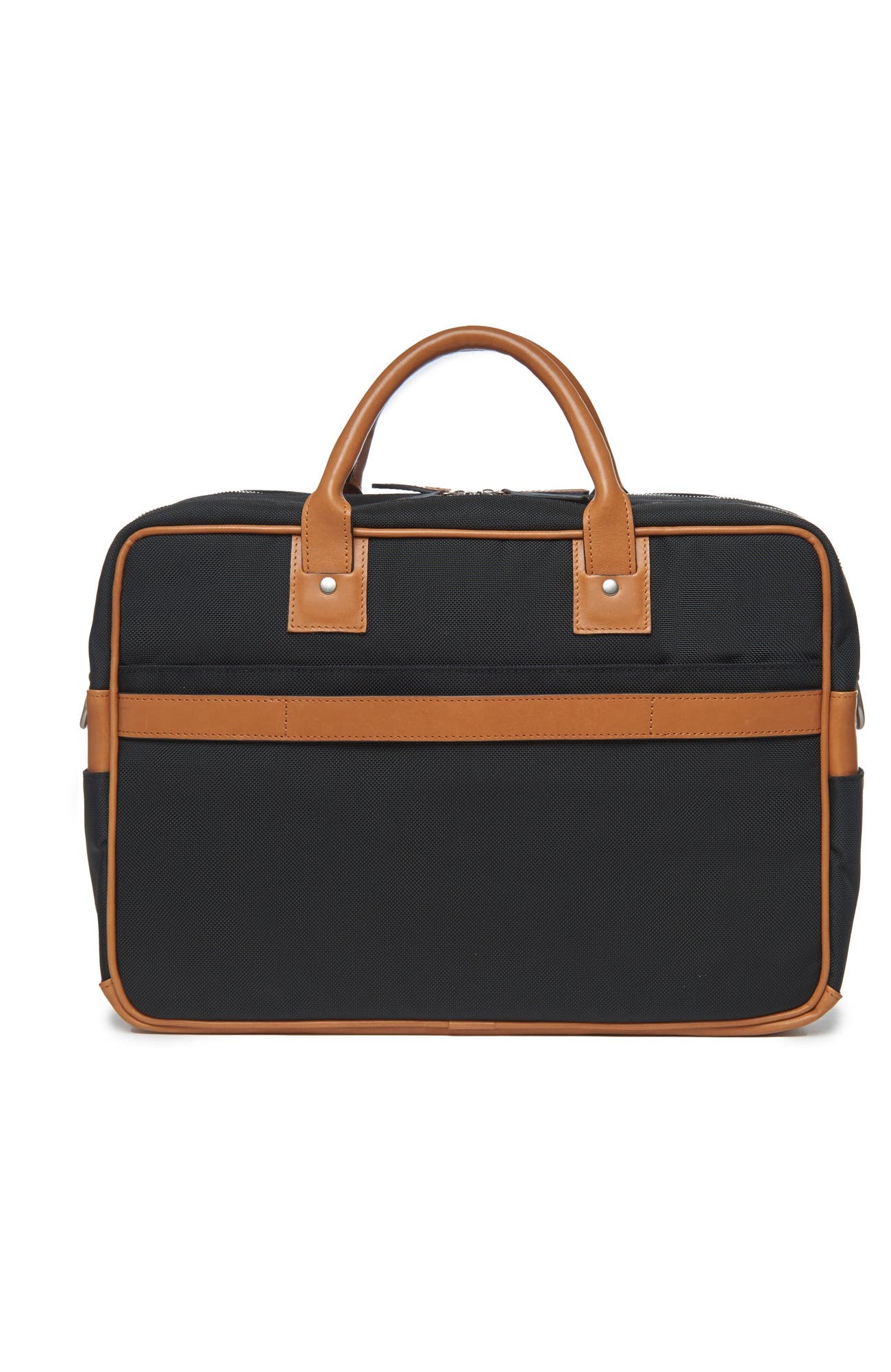 Redford Ballistic and Leather Briefcase, Alternate, color, Black