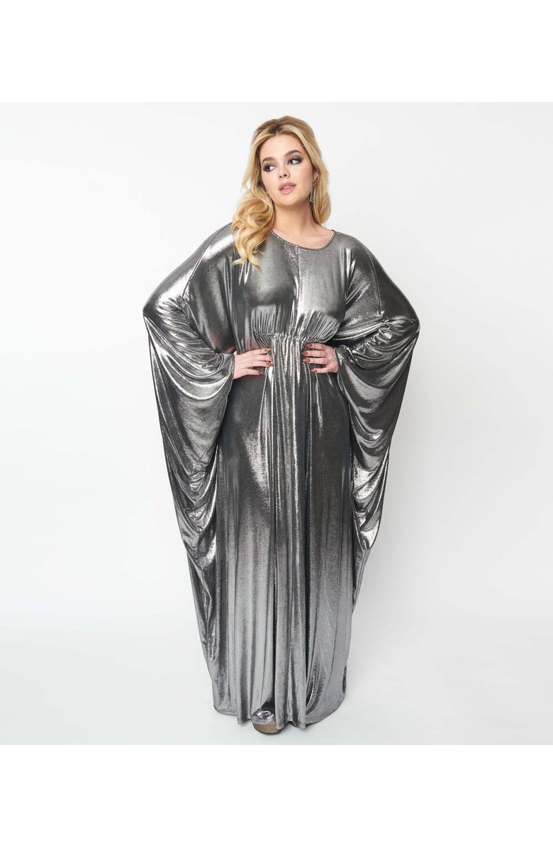 Smak Parlour 1970s Batwing Caftan, Main, color, Silver Metallic