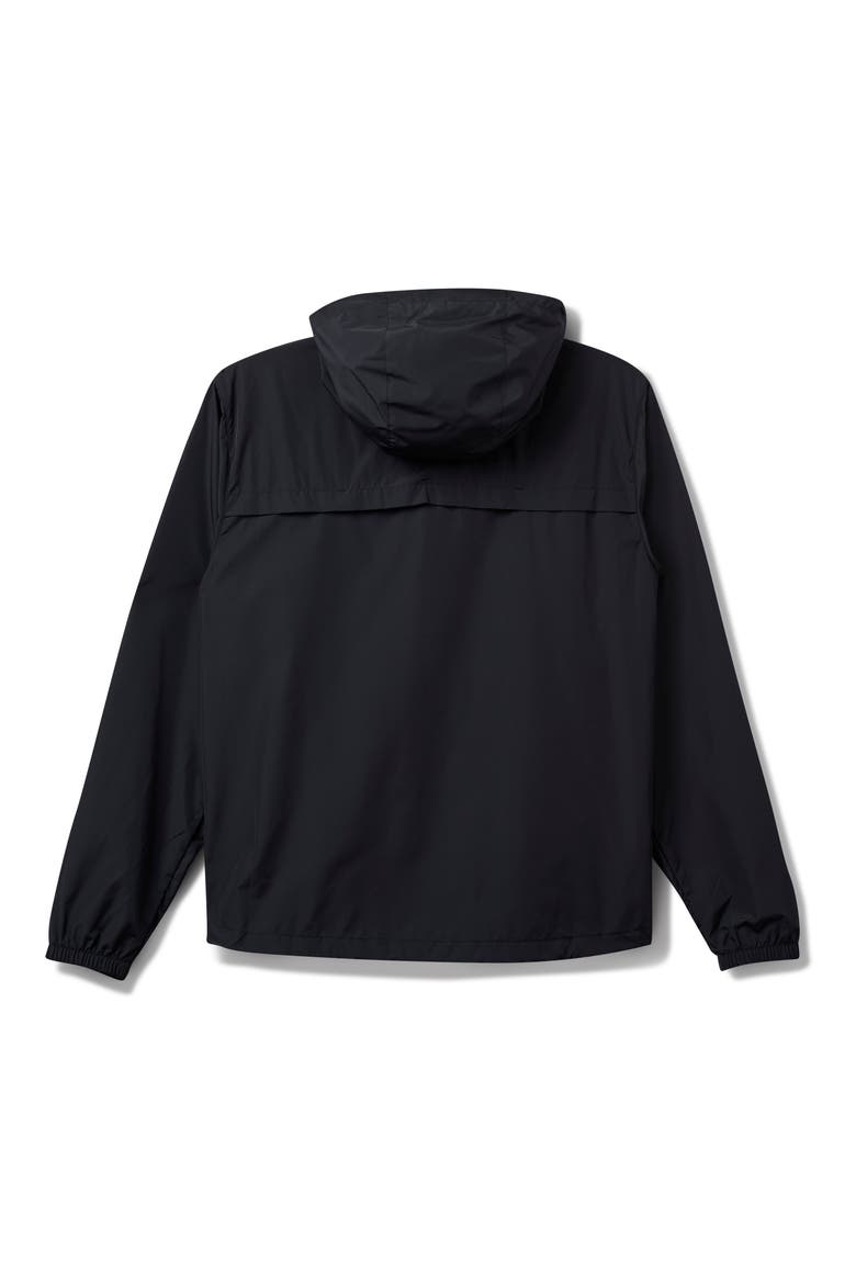 Overcast Water Repellent Hooded Windbreaker, Alternate, color, BLACK