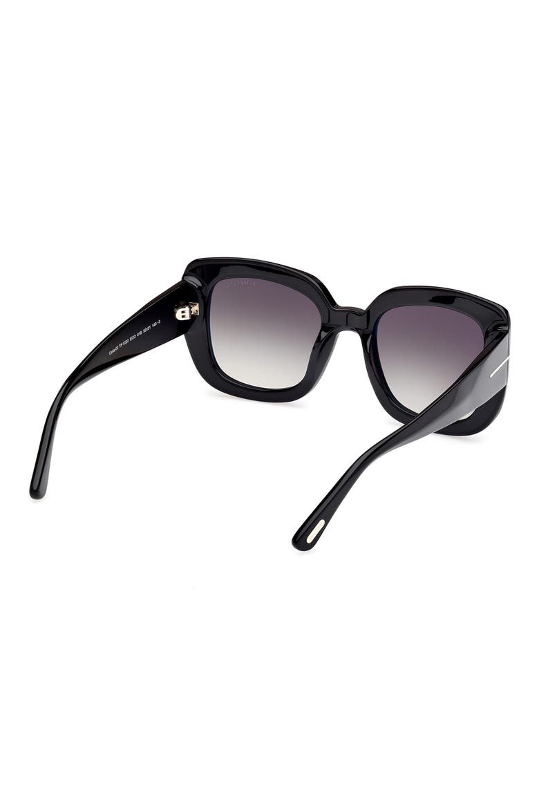 Carla 52mm Square Sunglasses, Alternate, color, SHINY BLACK ECO / SMOKE LENSES