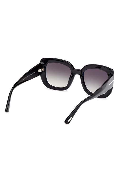 Tom Ford Carla 52mm Square Sunglasses In Black