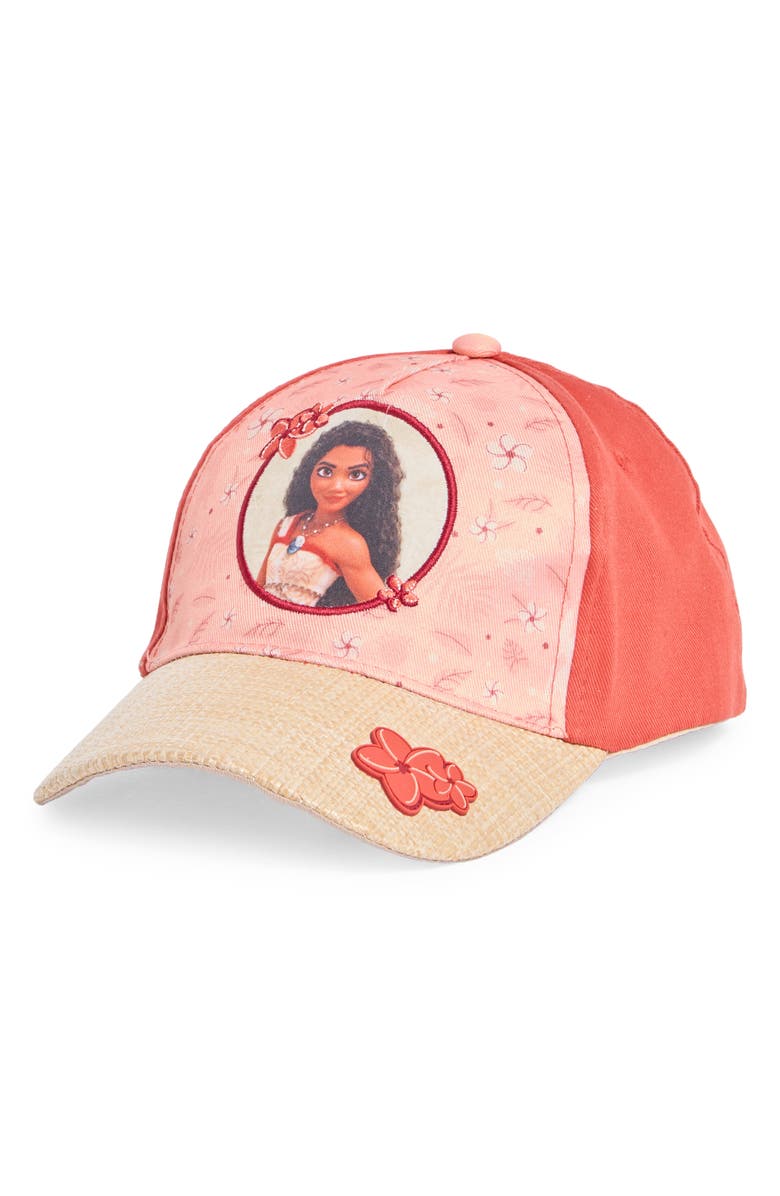 USPA ACCESSORIES Kids' Disney<sup>®</sup> Moana Adjustable Baseball Cap, Main, color,