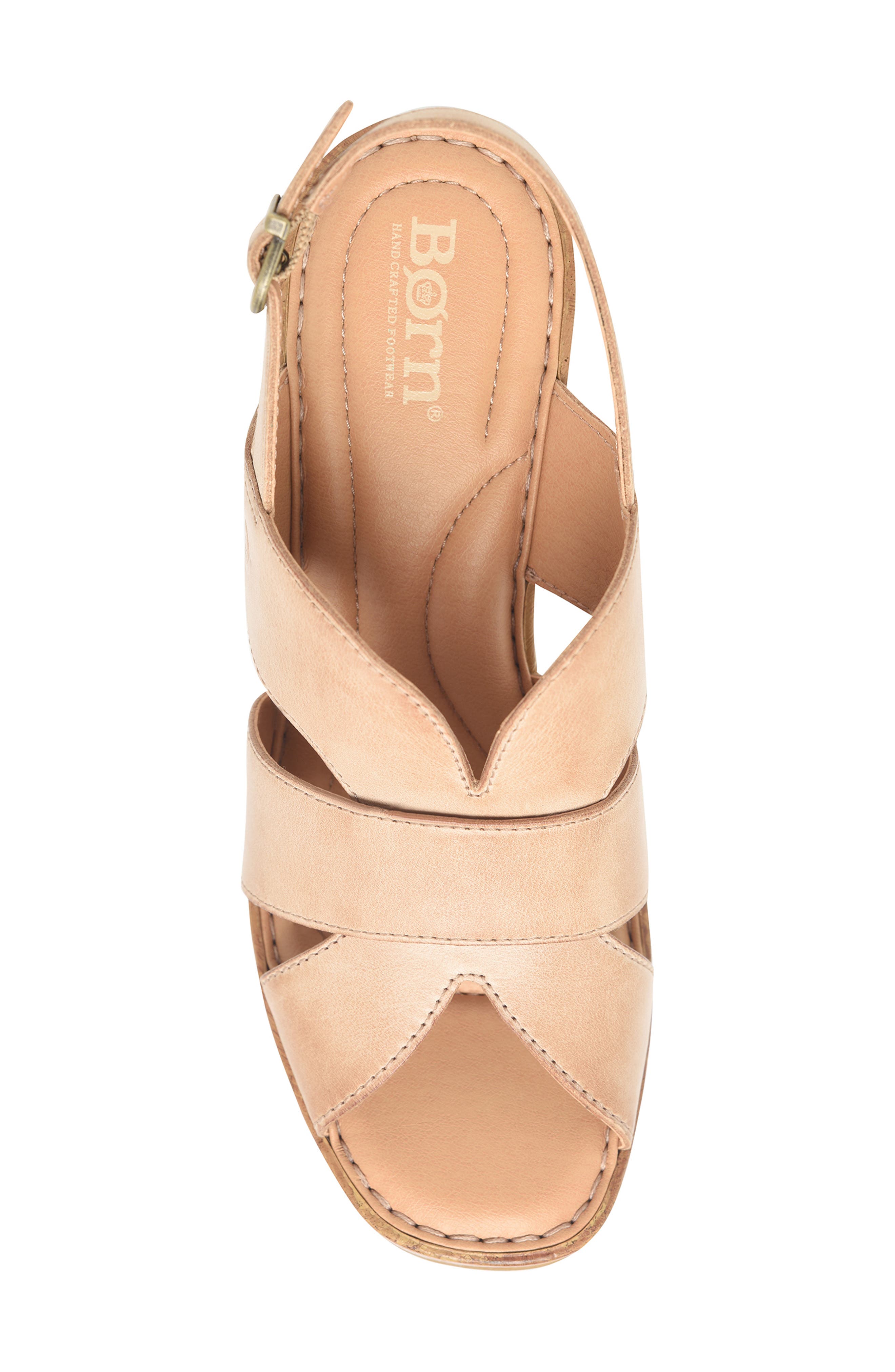 Børn Nassau Slingback Platform Sandal, Alternate, color, Natural Leather