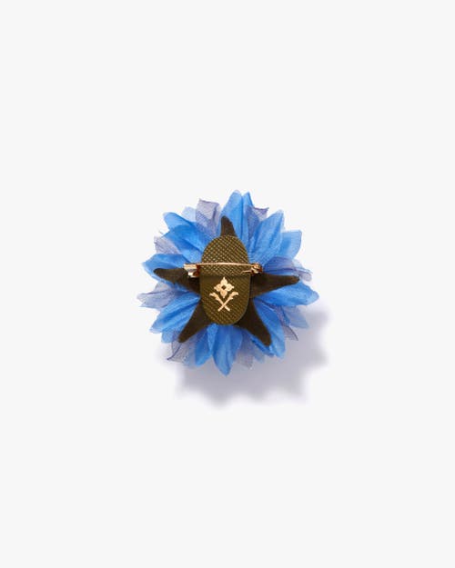 Helena Simon The Blue Cornflower Floral Brooch In Blue