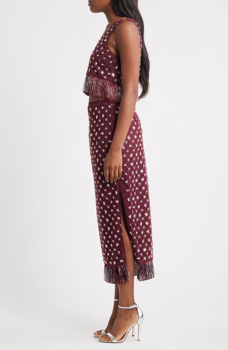 Saylor Embellished Fringe Crop Top
Midi Skirt Set, Alternate, color, Rumba Red