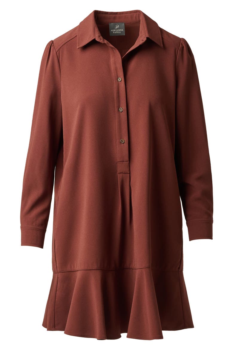 Hailey Button-Up Shift Shirtdress, Alternate, color, CHOCOLATE