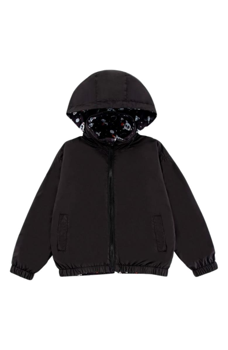 CALONIE Kids' Max Rain Water Repellent Reversible Windbreaker, Alternate, color, Black