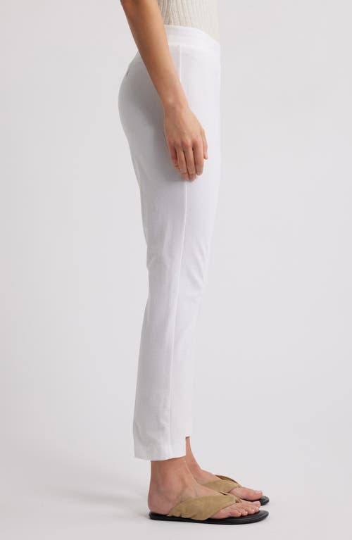 Eileen Fisher High Waist Slim Ankle Pants In White