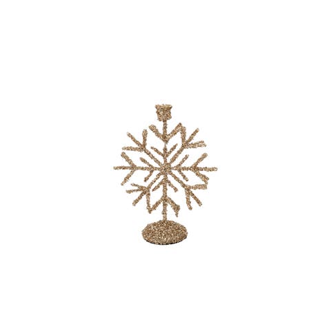 Glitter Iron Snowflake Taper Holder