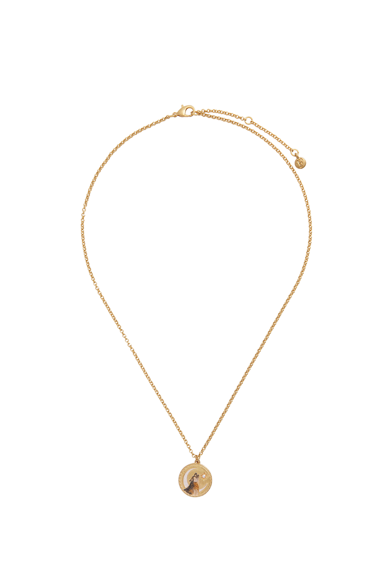 Fable England Wolf Spirit Guide Pendant Necklace, Alternate, color, Multi & Gold