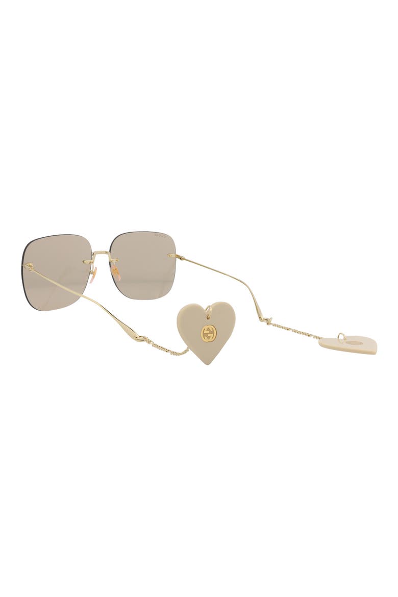 65mm Novelty Square Sunglasses, Alternate, color, GOLD GOLD BROWN