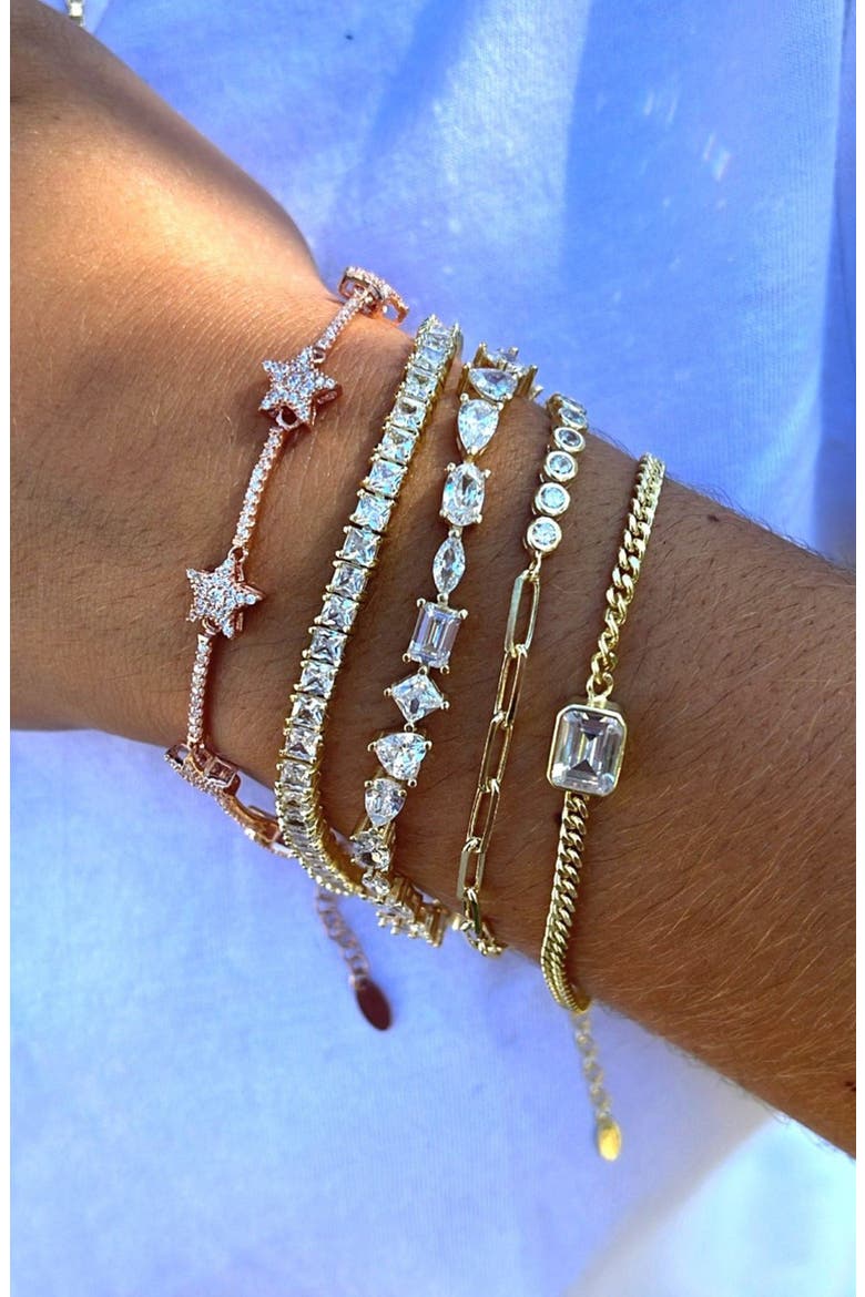 Cubic Zirconia Tennis Bracelet, Alternate, color, GOLD