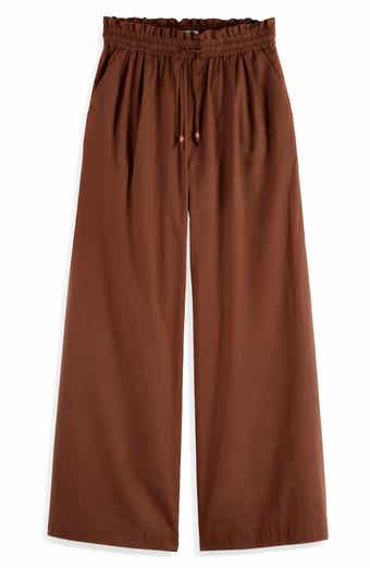 Scotch & Soda High Waist Wide Leg Cotton Voile Pants