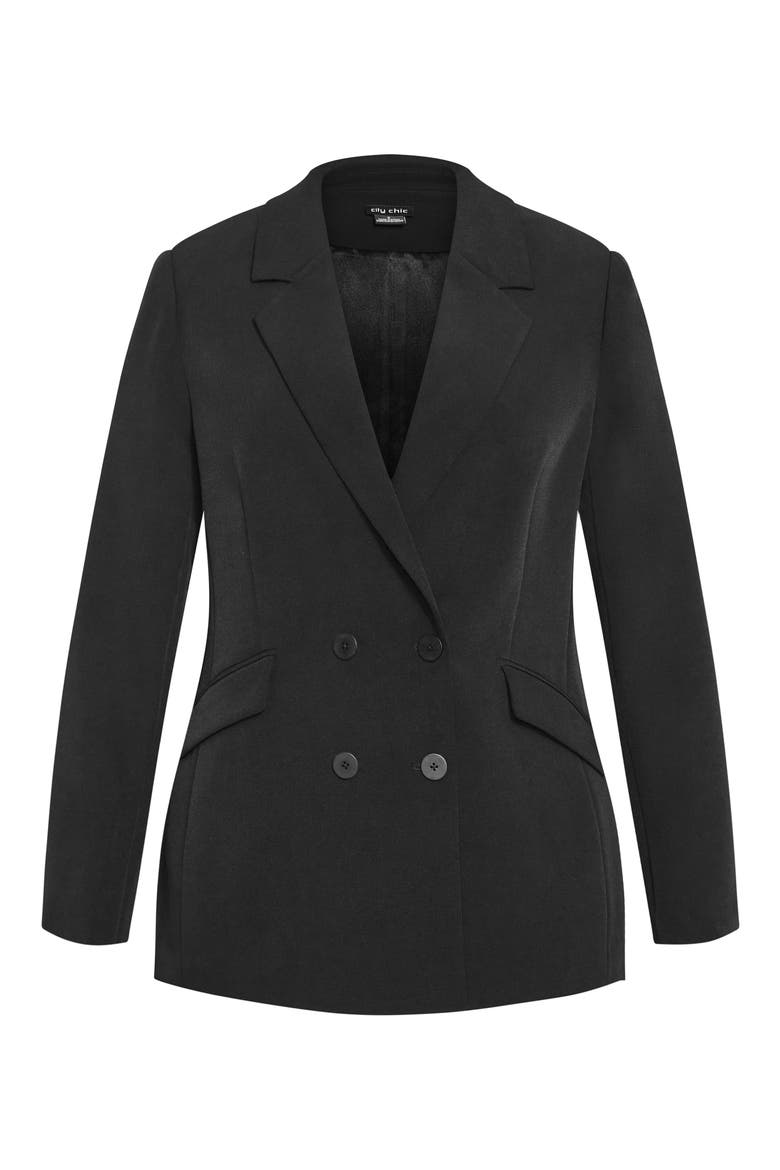 Alexis Oversize Double Breasted Blazer, Alternate, color, BLACK