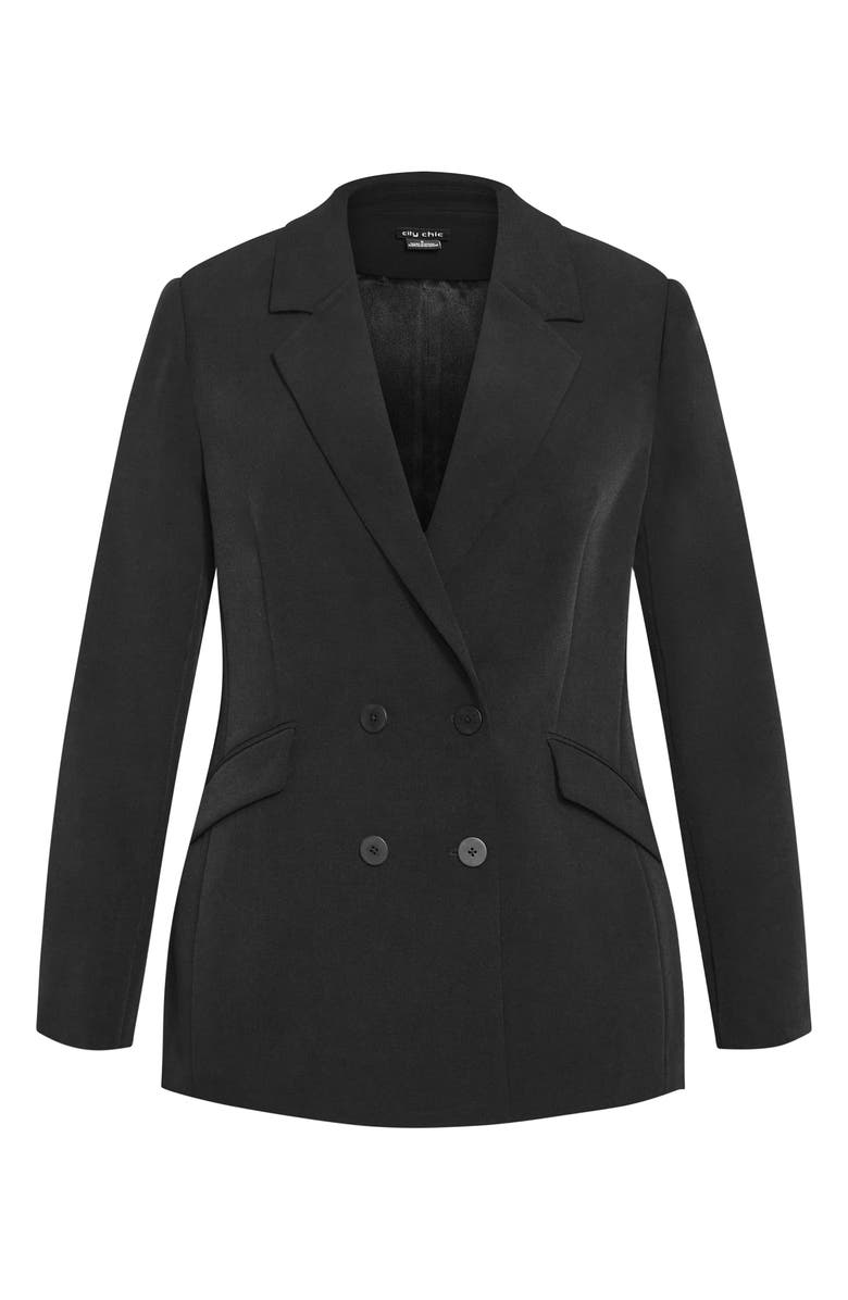 City Chic Alexis Oversize Double Breasted Blazer, Alternate, color, 