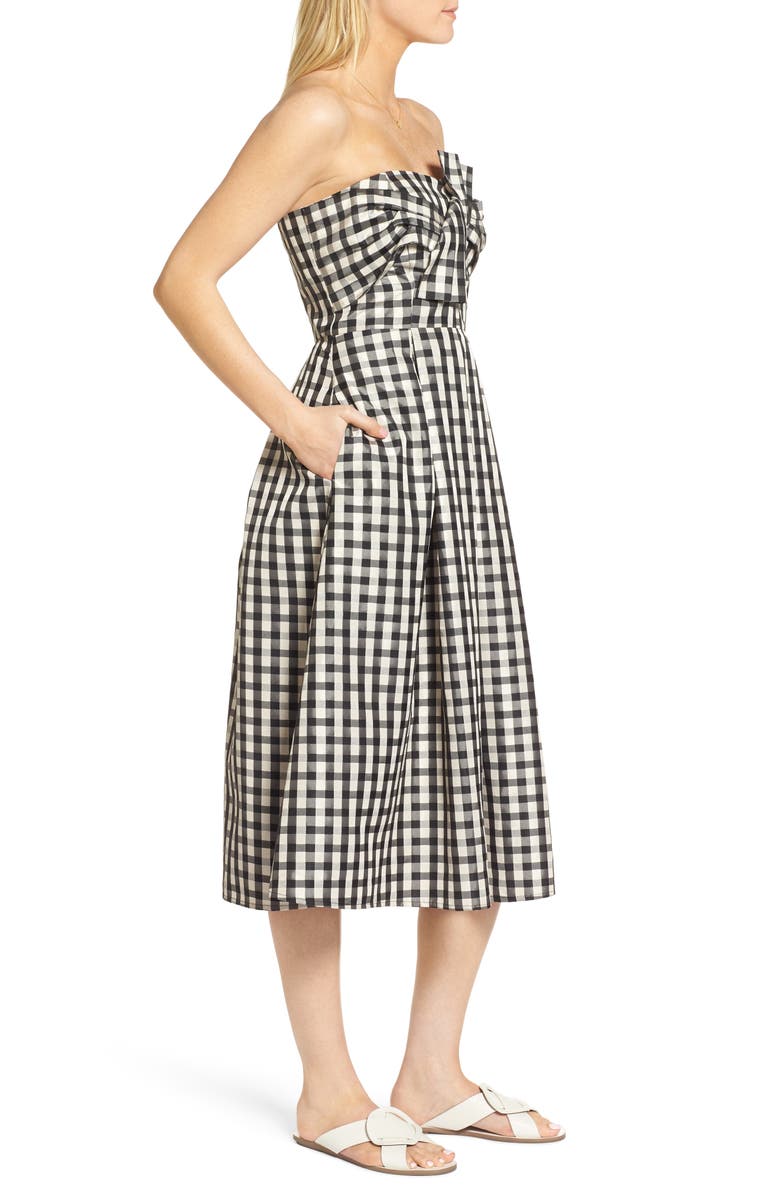 1901 Bow Front Strapless Midi Dress, Alternate, color, 