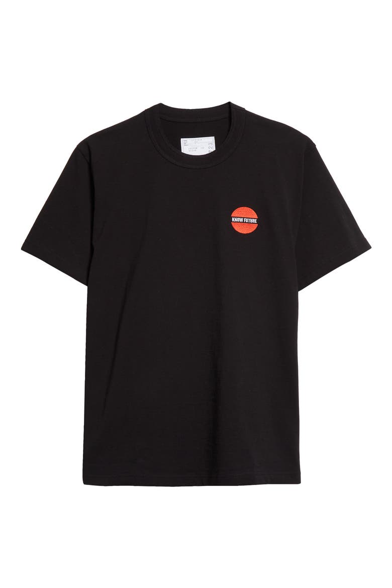 Know Future Embroidered Cotton T-Shirt, Alternate, color, BLACK