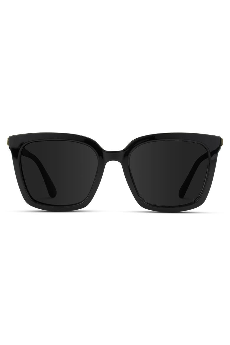 Madison - 53mm Oversized Square Polarized Sunglasses, Main, color, Black