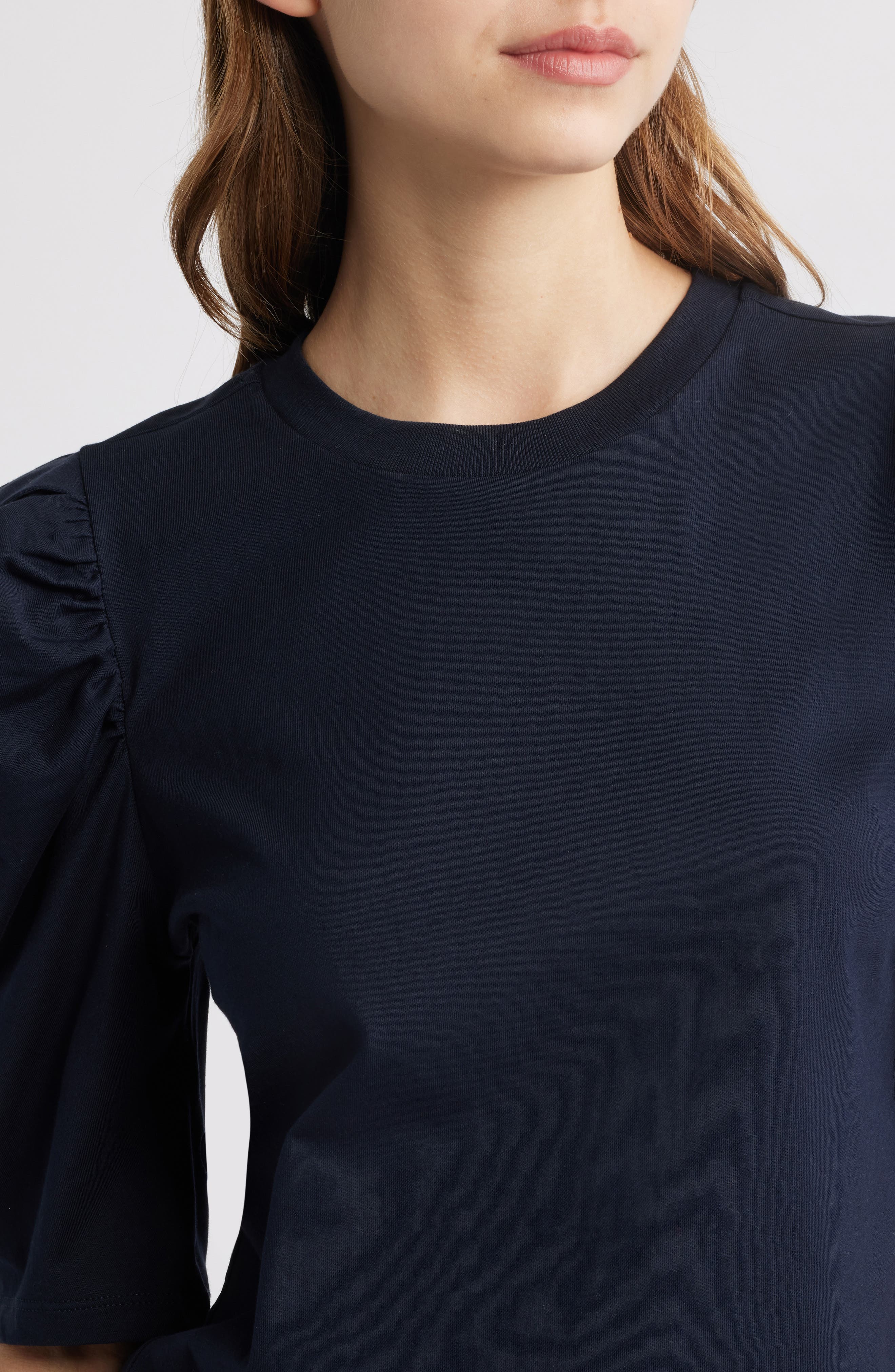 The Drape Puff Sleeve Organic Cotton Top (Women) | Nordstrom