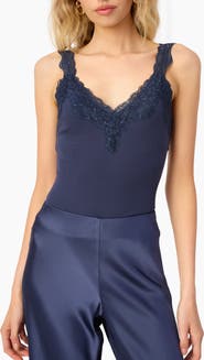 CAMI NYC Lani Lace Trim Rib Tank Top