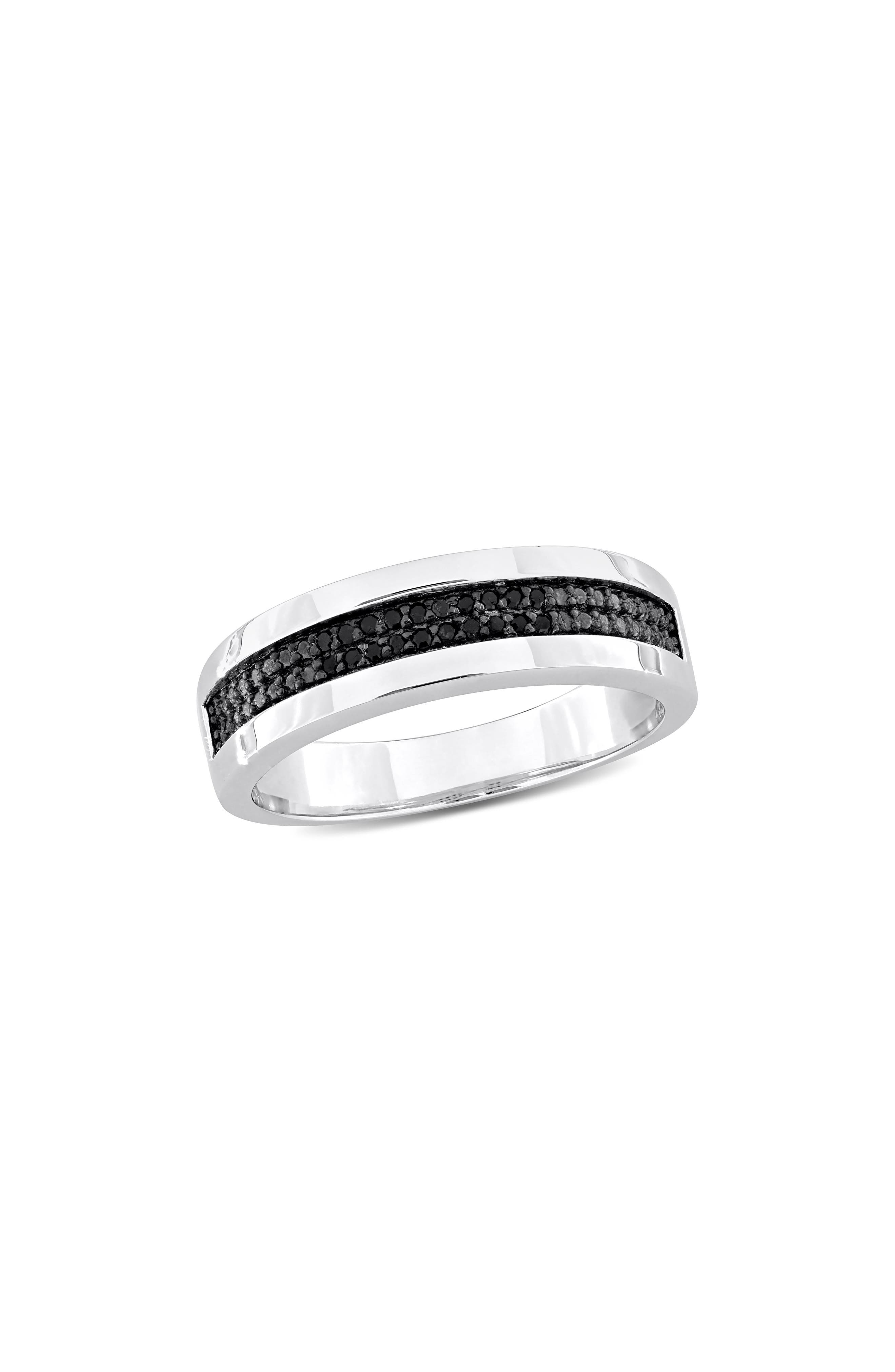 DELMAR Men's Black Diamond Band Ring - 0.10ct.