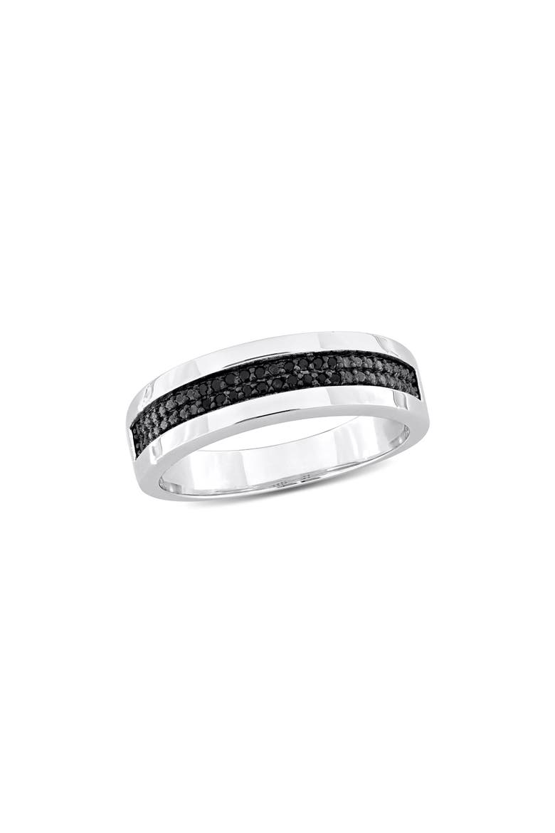 Men's Black Diamond Band Ring - 0.10ct., Main, color, BLACK