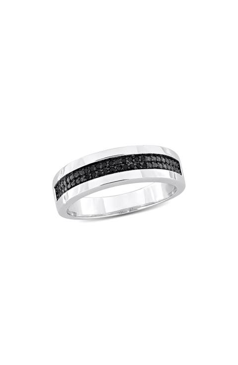 Men's Black Diamond Band Ring - 0.10ct.