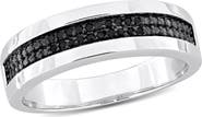 DELMAR Men's Black Diamond Band Ring - 0.10ct.