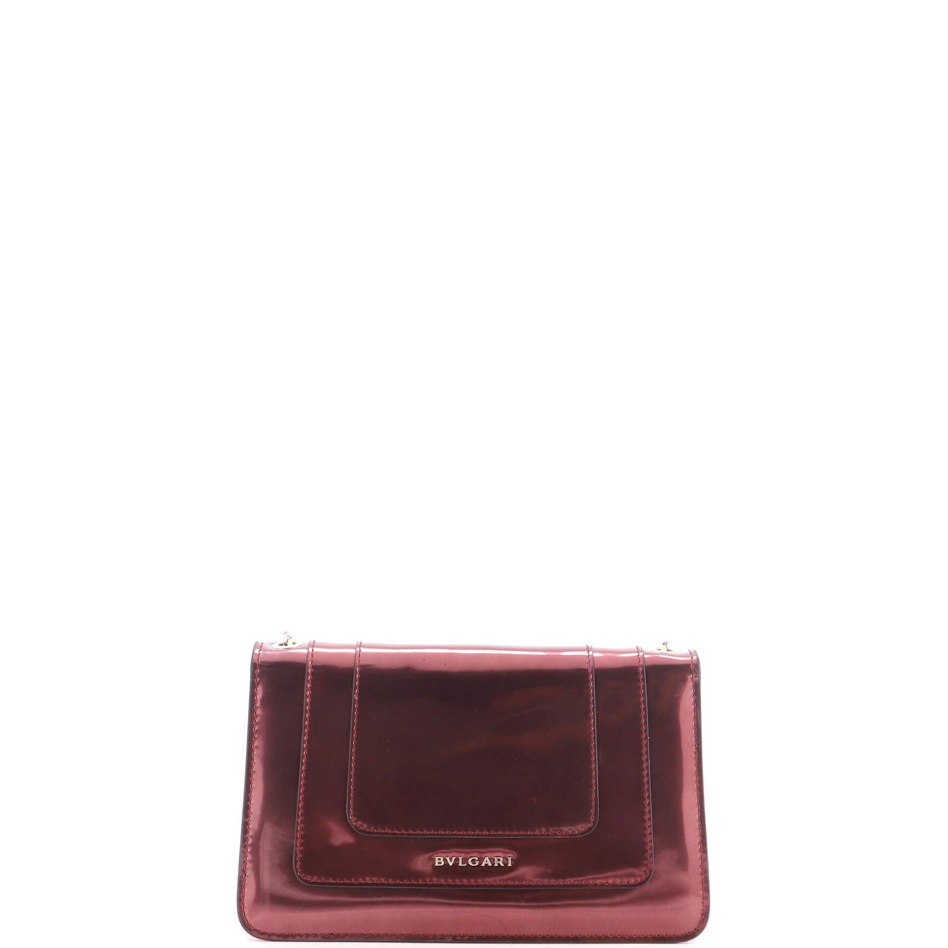 Serpenti Forever Shoulder Bag Metallic Leather Small, Alternate, color, Burgundy