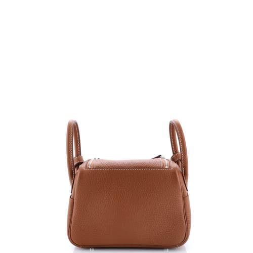 Pre-owned Hermes Hermes Lindy Bag Clemence Mini In Gold