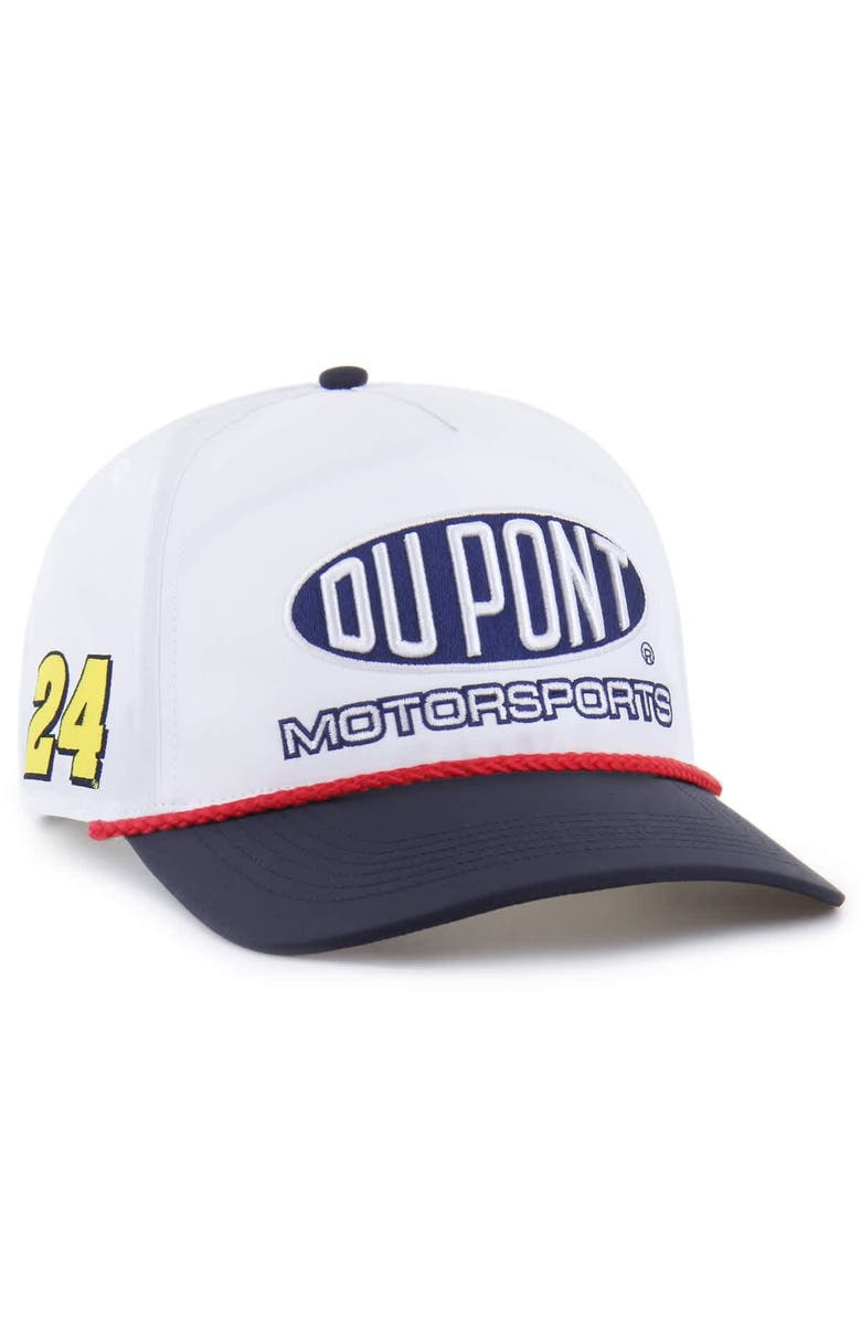 '47 Men's '47 White/Navy Jeff Gordon brrr° DuPont Rope Hitch Adjustable Hat, Main, color, White