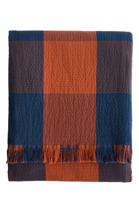 Reversible Fringe Organic Cotton Throw