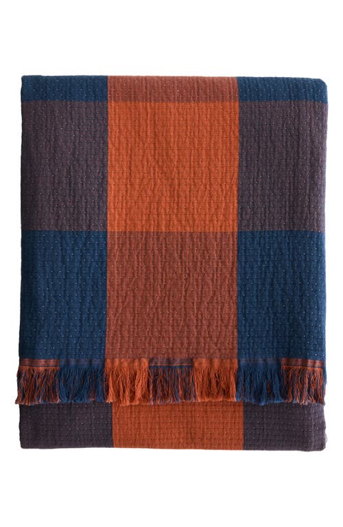 Pendleton Reversible Fringe Organic Cotton Throw In Brown
