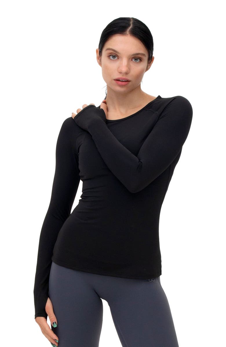 Rebody Active Citizen Compression Long Sleeve Top, Alternate, color, Onyx