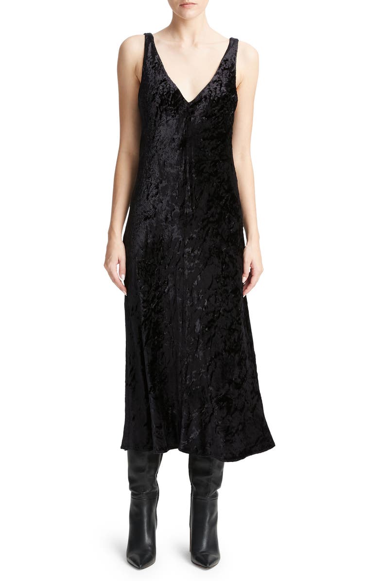 Vince Textured Velvet Midi Dress, Main, color, 
