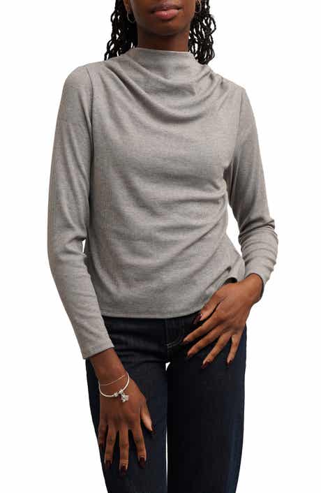Funnel Neck Long Sleeve Top
