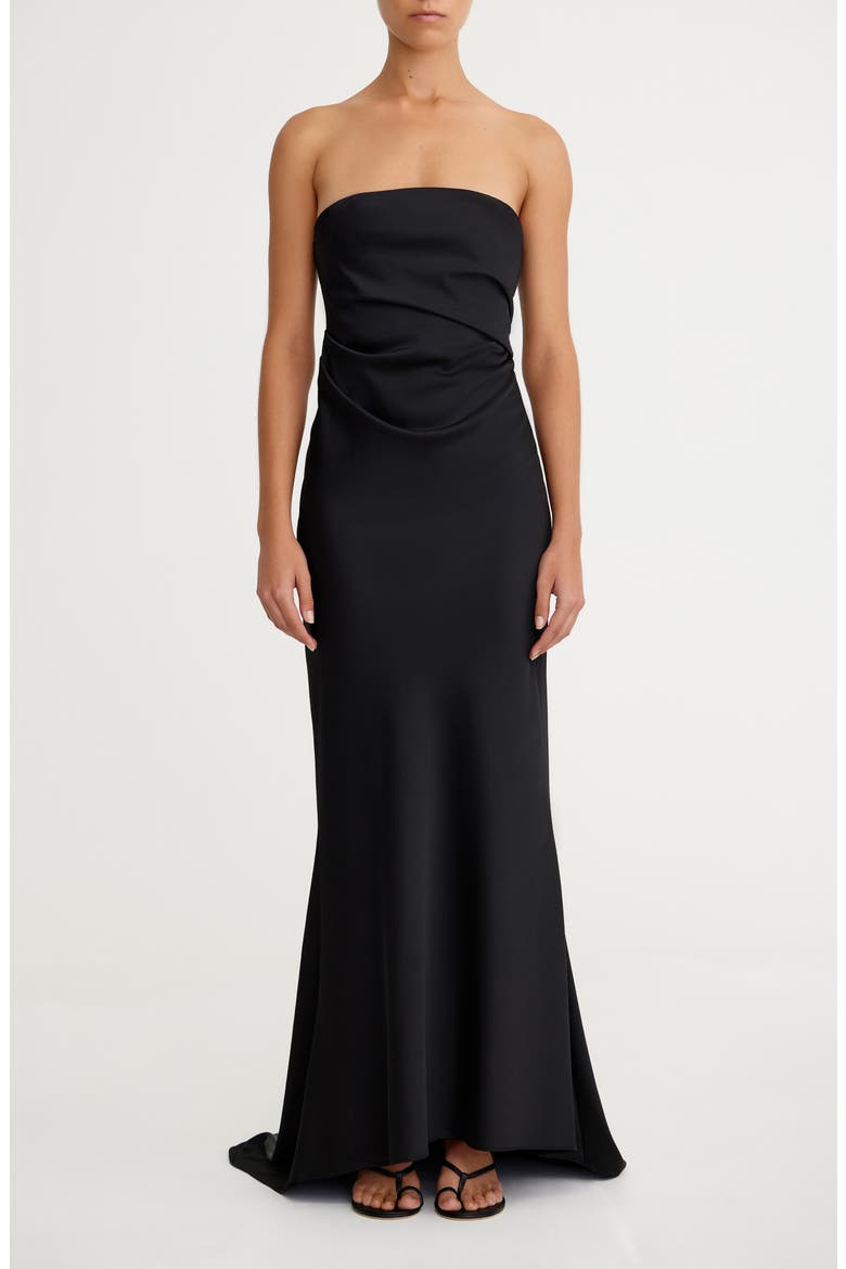 lucille strapless maxi dress Significant Other Lucile Strapless Gown in Pesto
