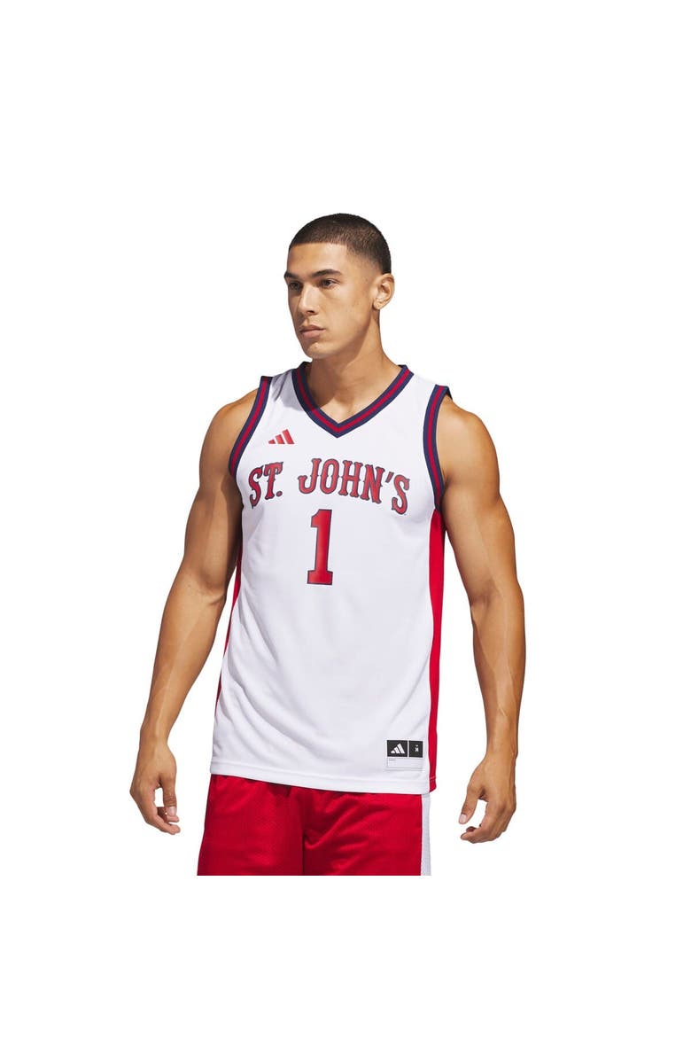 adidas Men's adidas  White St. John's Red Storm Home Replica Basketball Jersey, Main, color, White