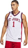 adidas Men's adidas White St. John's Red Storm Home Replica Basketball Jersey