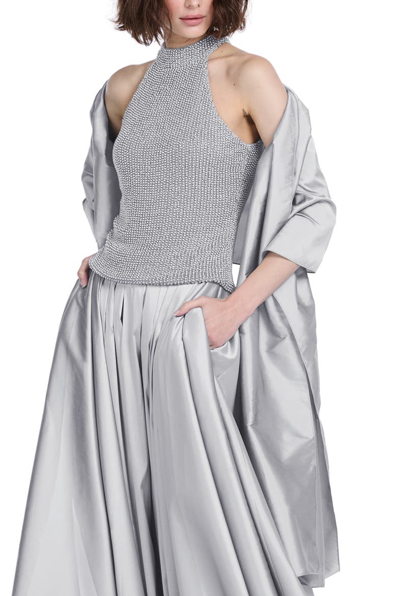 Taffeta Wrap, Alternate, color, SILVER