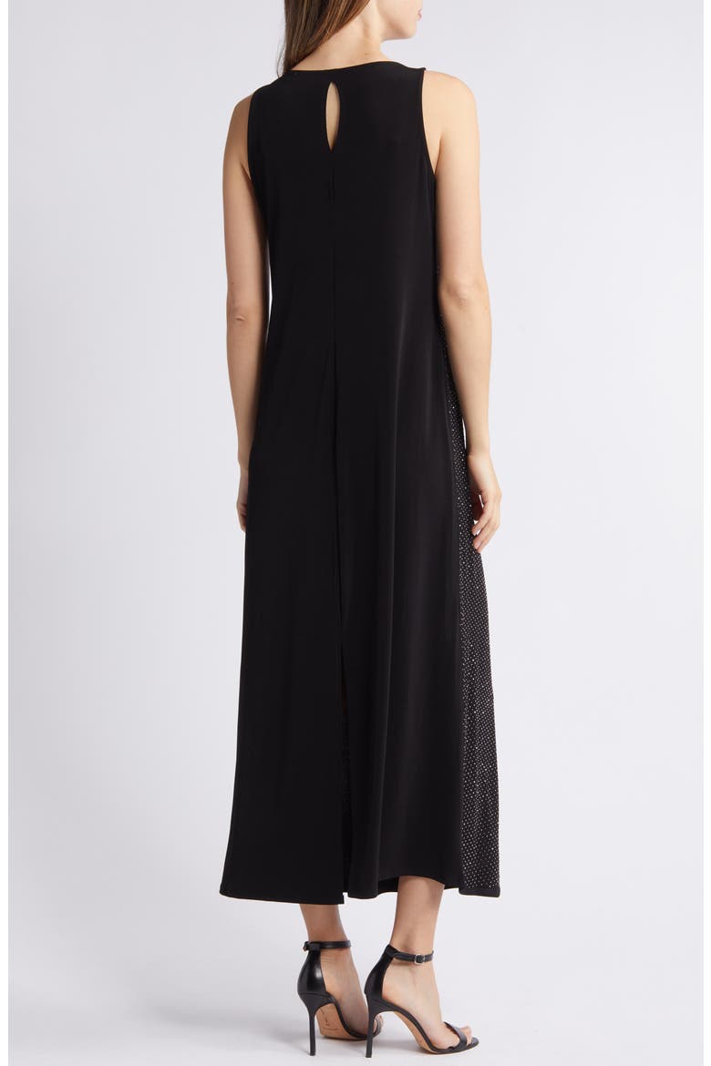 Rhinestone Sleeveless Maxi Dress, Alternate, color, RICH BLACK