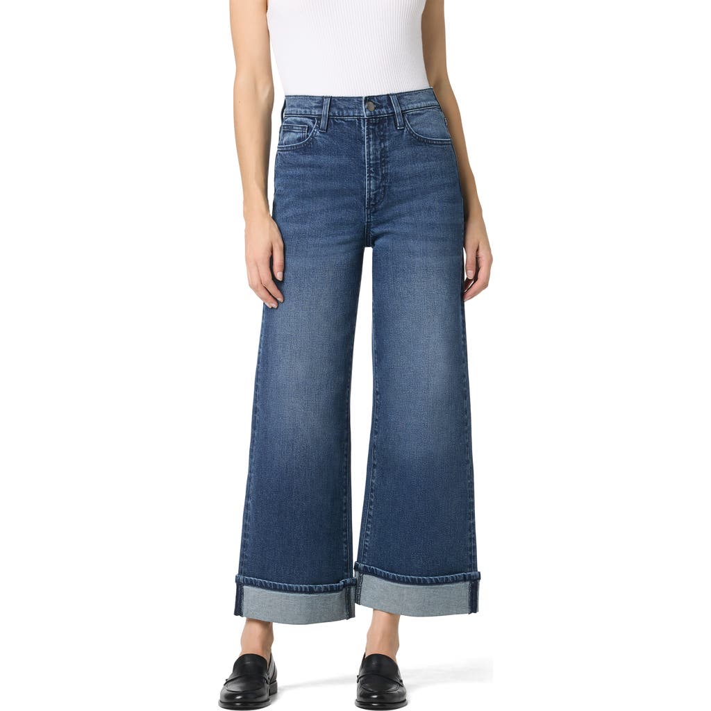 Joe's Ankle Cuff Wide Leg Jeans In Blue