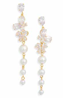 EYE CANDY LOS ANGELES Josephine CZ Butterfly Linear Drop Earrings